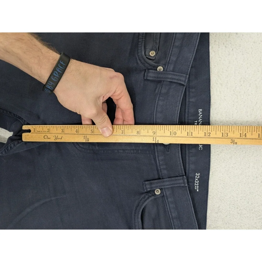 Banana‎ Republic Traveler Jeans Mens 32x32 Blue Slim Stretch Dark Wash Denim